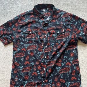 Raised by Coyotes men’s pearl snaps casual shirt